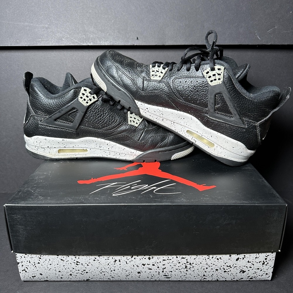 Jordan Air Jordan 4 Retro LS Shoes Mens Size 11 Black Oreo Basketball 314254-003